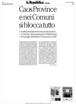 20 gennaio REP FI. Caos Province e nei Comuni si blocca tutto