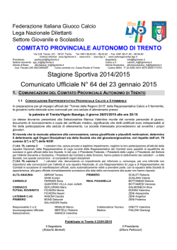 C.U. n&deg;64 del 23/01/15 Stag. 2014/2015