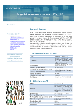 scheda progetti finanziati