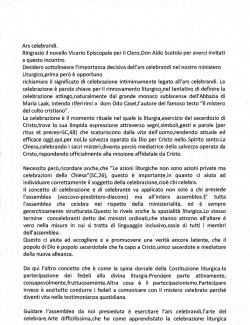 Ars celebrandi. Ringrazio il novello Vicario