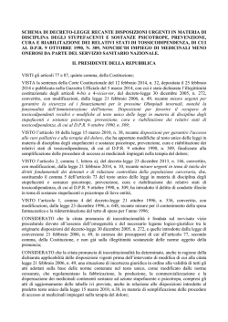SCHEMA DI DECRETO-LEGGE RECANTE