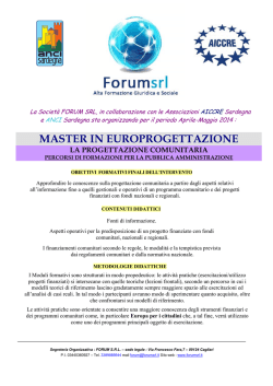 Brochure Master Europrogettazione