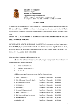 Esito di Gara - Comune di Pozzuoli