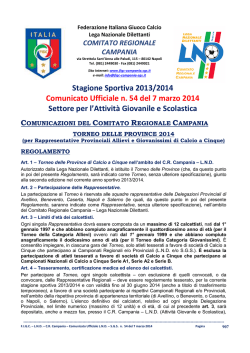 C.U. n. 54 L.N.D.-S.G.S. del 7.03.2014