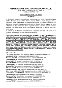 Clicca qui - Federazione Italiana Giuoco Calcio