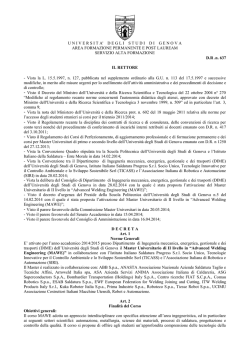 Bando - Studenti e laureati - Universit&agrave; degli Studi di Genova