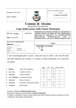 Copia deliberazione della Giunta Municipale N