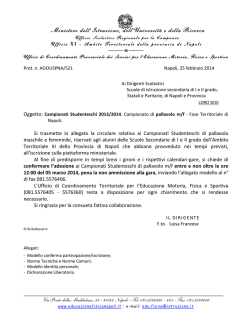 Campionati studenteschi - Coordinamento Servizi Educazione