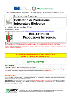 Bollettino tecnico n. 30 del 10 settembre 2014