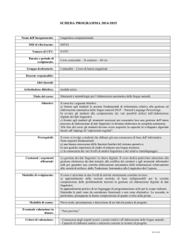 linguistica computazionale per la traduzione