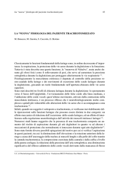 La &ldquo;nuova&rdquo; fisiologia del paziente tracheotomizzato