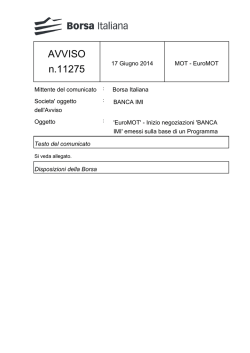 AVVISO n.11275 - Borsa Italiana