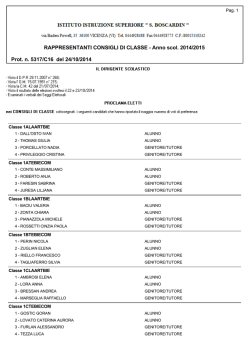 Proclamazione eletti consigli classe 2014/15