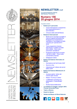 Newsletter - Universit&agrave; degli Studi di Firenze