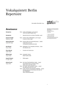Vokalquintett Berlin Repertoire