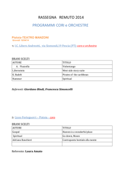 RASSEGNA REMUTO 2014 PROGRAMMI CORI e ORCHESTRE