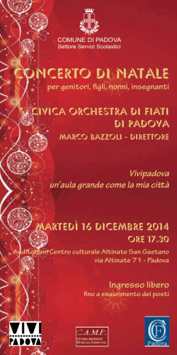 concerto natale 2014 - 6° Istituto Comprensivo Padova