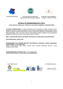 SCUOLA DI BIOINFORMATICA 2014-1