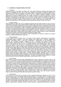 A. Candidature al Consiglio Direttivo 2014