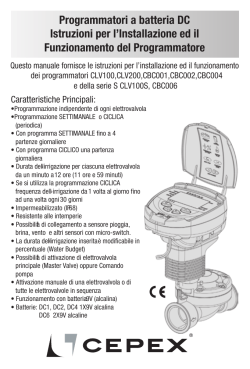 Programmatori a batteria DC Istruzioni per l
