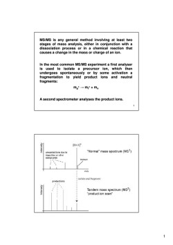 MS/MS is any general method involving involving at least two stages