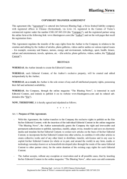 Blasting News Contract