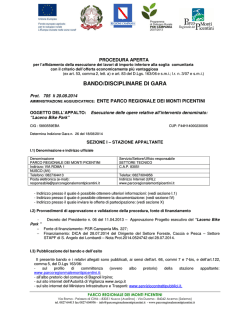 BANDO/DISCIPLINARE DI GARA - Parco Regionale Monti Picentini