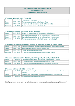 Corso per allenatori specialisti 2013-14 Programma salti