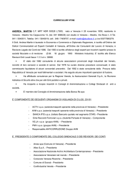 curriculum vitae - Esercizio Raccordi Ferroviari di Porto Marghera Spa