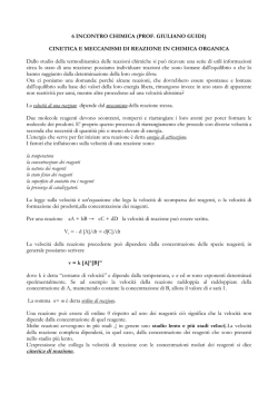 cinetica di reazione.