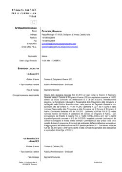 Formato Europeo per il Curriculum Vitae - Modello