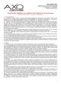 AXO GROUP SRL 1 CONDIZIONI GENERALI DI VENDITA DEI