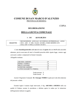 deliberazione della giunta comunale