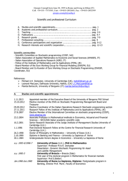 Giorgio Consigli - Universit&agrave; degli studi di Bergamo
