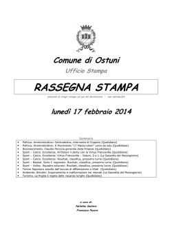 RASSEGNA STAMPA - Comune di Ostuni