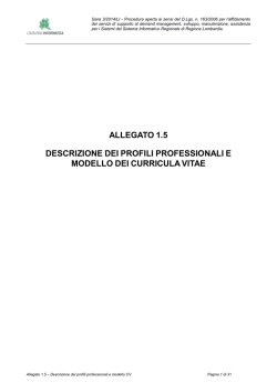 Allegato 1.5 - Descrizione dei profili professionali e modello dei
