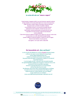 La cucina del sole con &ldquo;amore e sapore&rdquo;