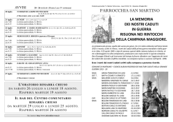 la memoria dei nostri caduti in guerra risuona nei rintocchi della