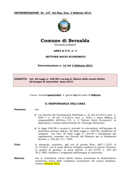 R.G. n. 137 - 14 - Determina assegno di maternit&agrave; 2013