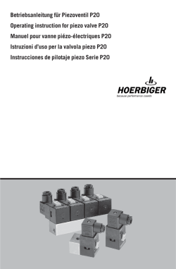 Betriebsanleitung f&uuml;r Piezoventil P20 Operating