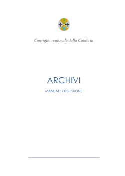 Manuale di gestione - Consiglio regionale della Calabria