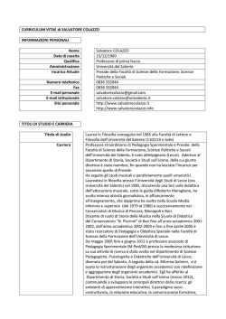 Salvatore Colazzo - Universit&agrave; degli Studi di Foggia