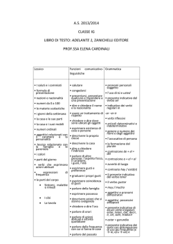A.S. 2013/2014 CLASSE IG LIBRO DI TESTO: ADELANTE