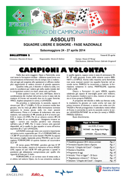 Bollettino n&deg;2 - Federazione Italiana Gioco Bridge
