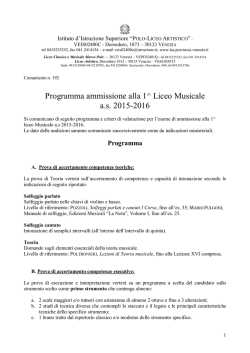 Programma ammissione alla 1^ Liceo Musicale a.s.