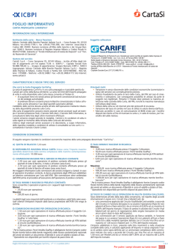 Foglio Informativo carta prepagata CarifePay