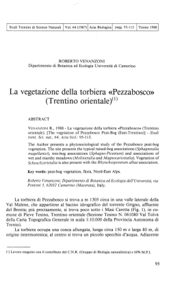 La vegetazione della torbiera &laquo;Pezzabosco