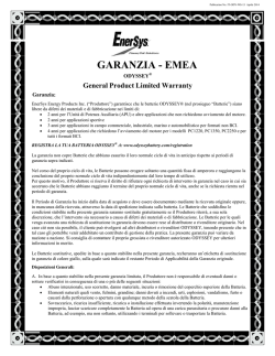 GARANZIA - EMEA