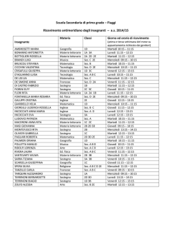 Ricevimento antimeridiano degli Insegnanti Scuola Secondaria