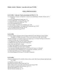 Etudes Arabes : Dossiers - nouvelle s&eacute;rie (nn. 93-109)